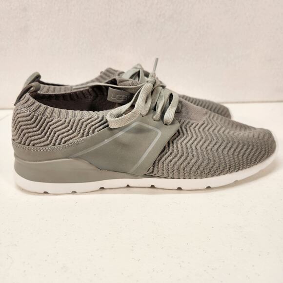 UGG Willows Ii Knit Lace Up Nubuck Leather Trainer Cobble Women's Size 8 NWOT - Picture 7 of 11